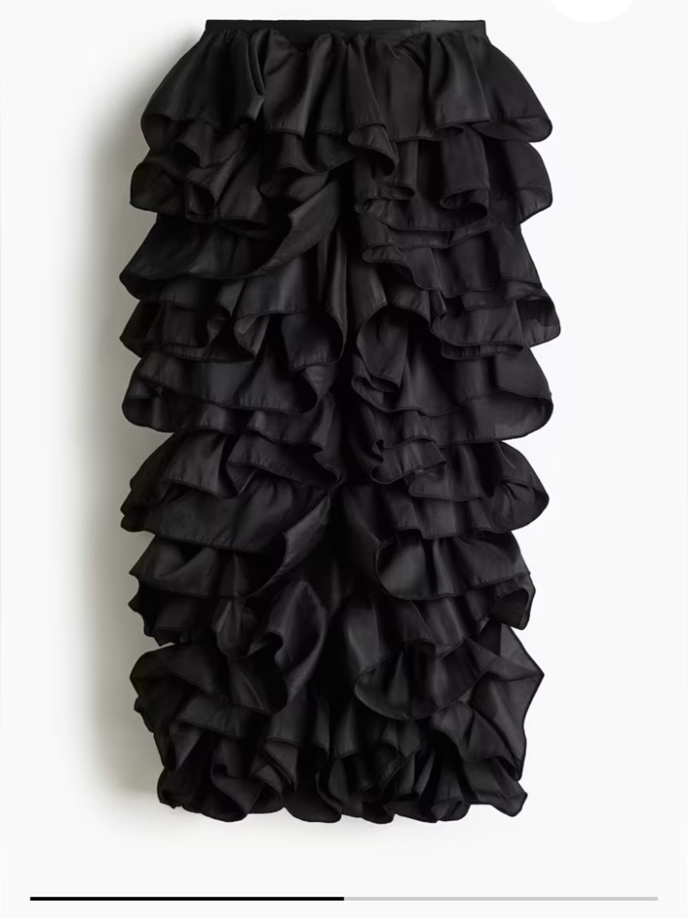 H&M Edition Tiered Ruffle Black Skirt XS 2